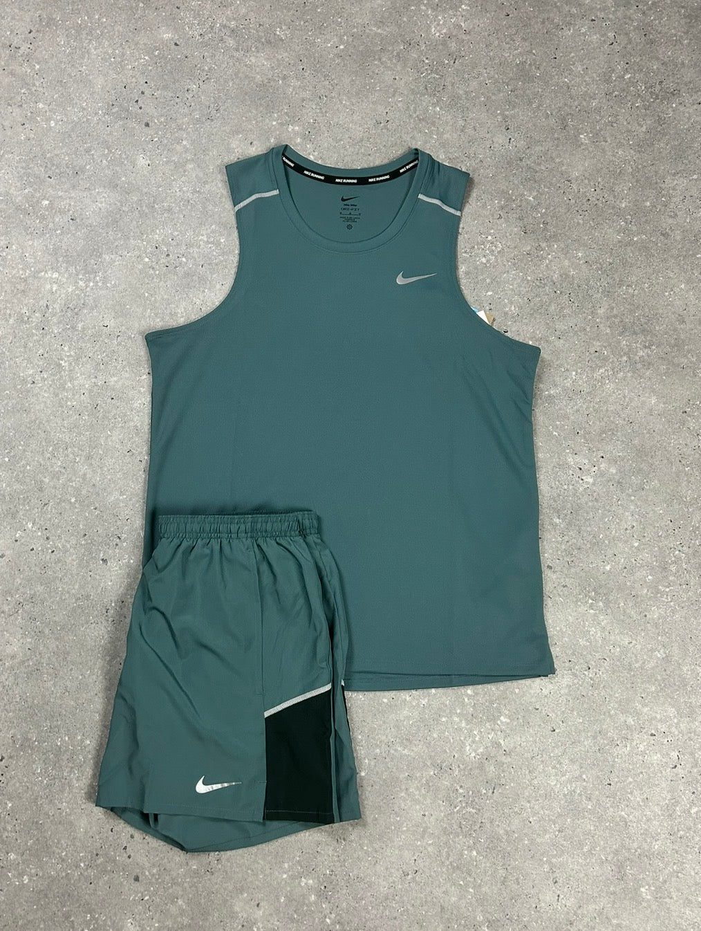 Nike Mineral Slate Miler Vest & 5” Mineral Slate Challenger Short