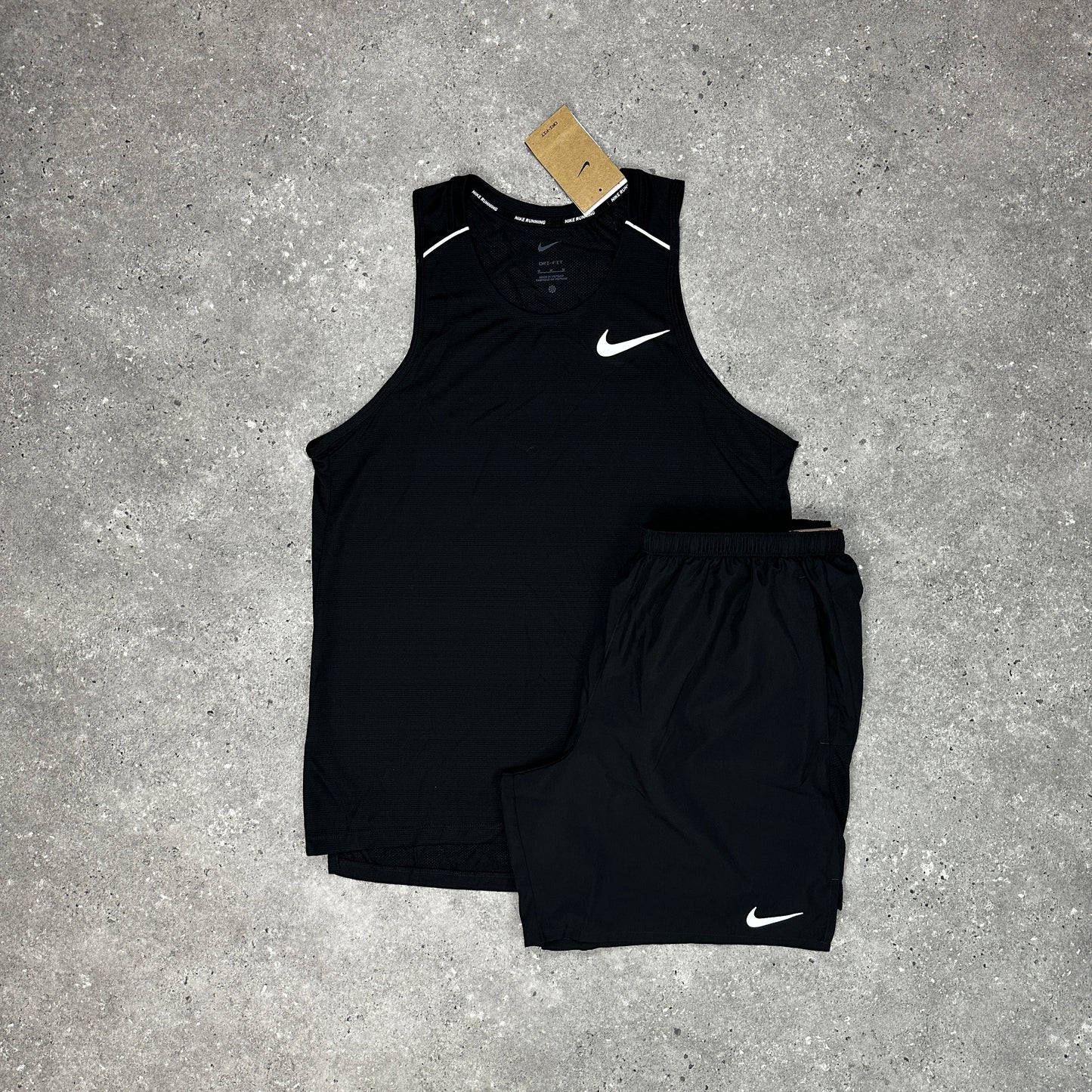 Nike Black 1.0 Miler Vest Set