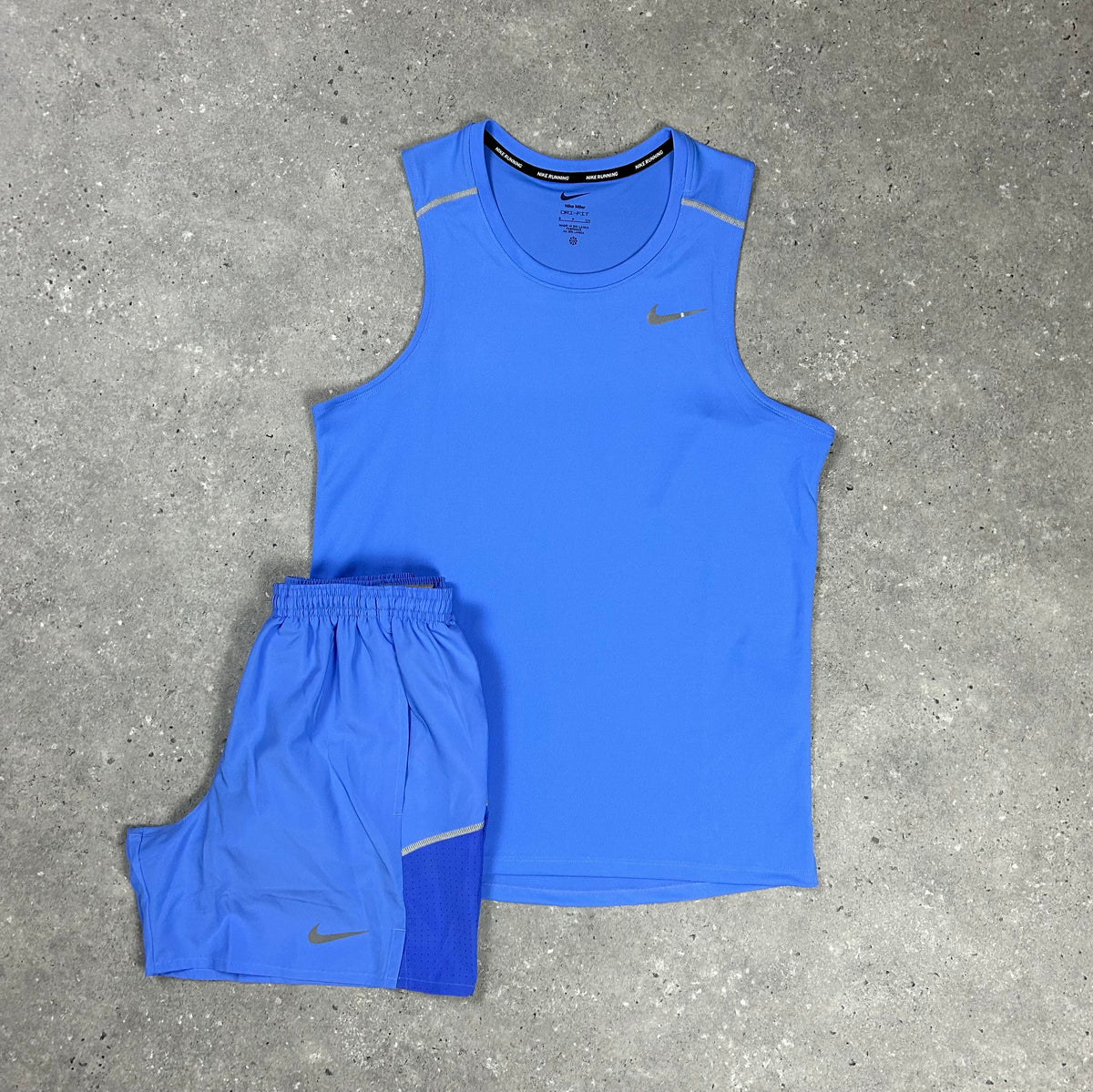 Nike Royal Pulse Blue Miler Vest and 5” Royal Pulse Short Set