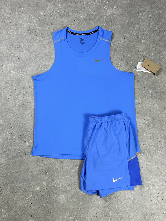 Nike Royal Pulse Blue Miler Vest and 5” Royal Pulse Short Set