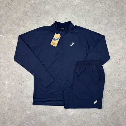 Asics Midnight Navy 1/4 Zip Set