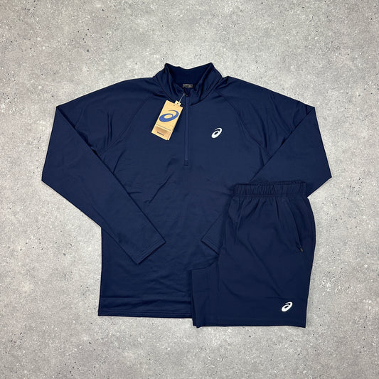 Asics Midnight Navy 1/4 Zip Set