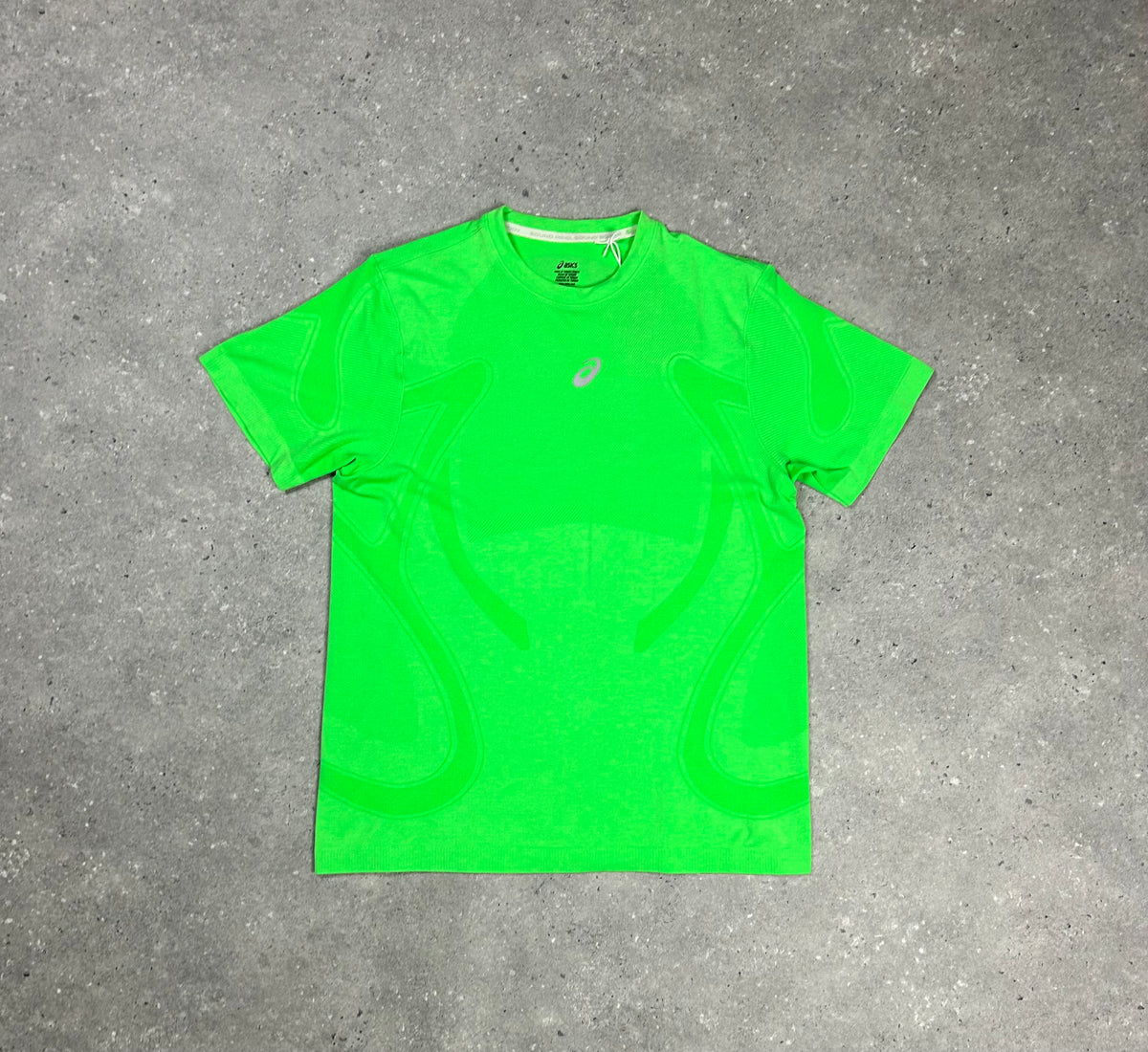 ASIC Vital Green Seamless T- Shirt Set With Grey Sport 7” Run Short