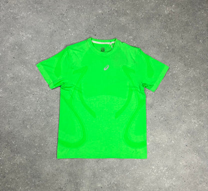 ASIC Vital Green Seamless T- Shirt Set With Grey Sport 7” Run Short
