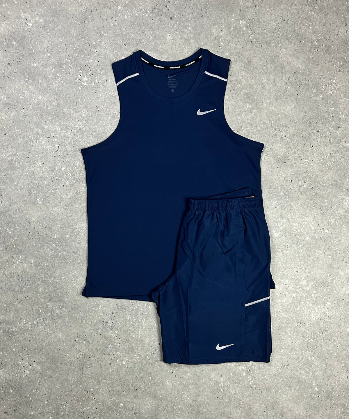 Navy Nike Miler Vest Set with 7” Shorts