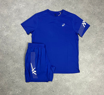 ASICS Cobalt Blue Icon T- Shirt & 7” Cobalt Blue Icon Short Set