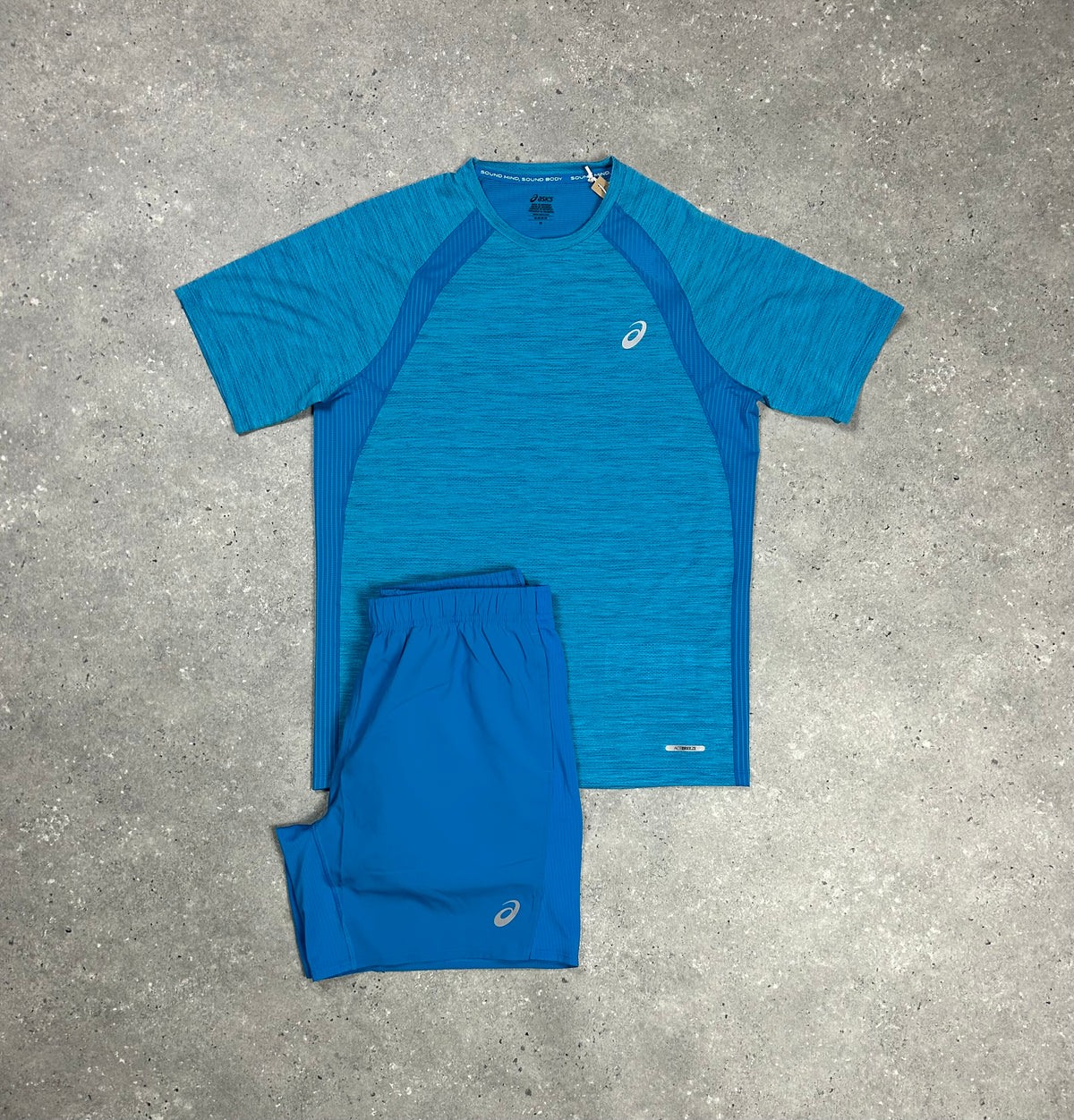 Asics Road T Shirt & 7" Short Set Aegean Blue