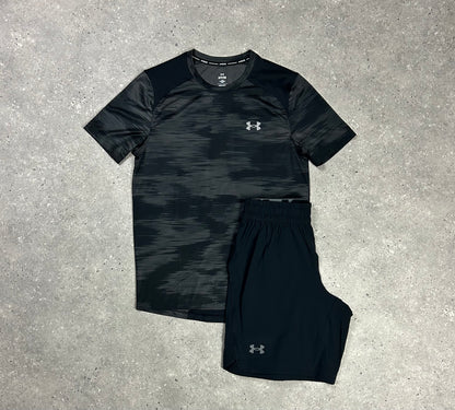 Under Armour Black Coolswitch T- Shirt Set With Under Armour Black 2.0 Woven Shorts