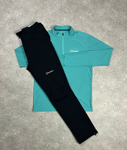 Berghaus Turqoise Quarter Zip Tracksuit With Berghaus Technical Walking Trousers