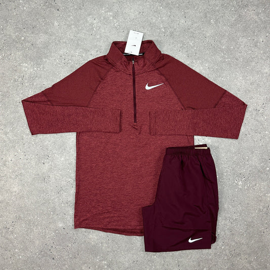 Nike Maroon 1/4 Zip Set