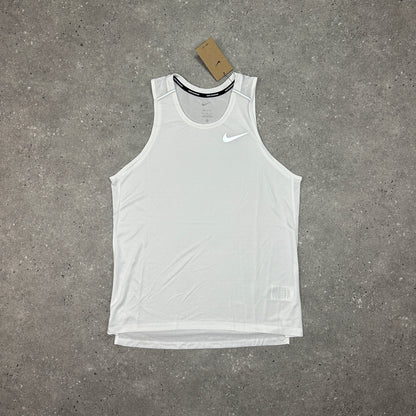 Nike White 1.0 Miler Vest Set