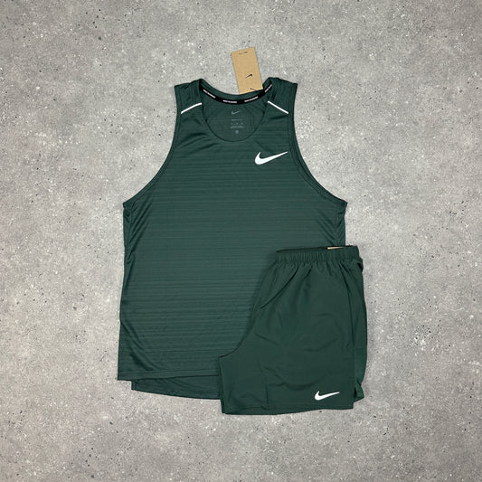 Nike Vintage Green 1.0 Miler Vest Set