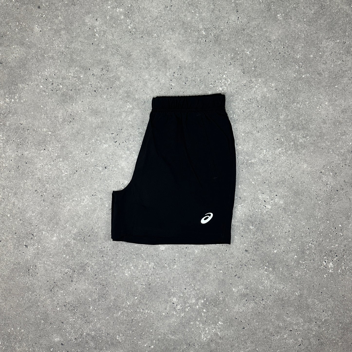 Asics Black 5 Inch Run Shorts ( WITH POCKETS )