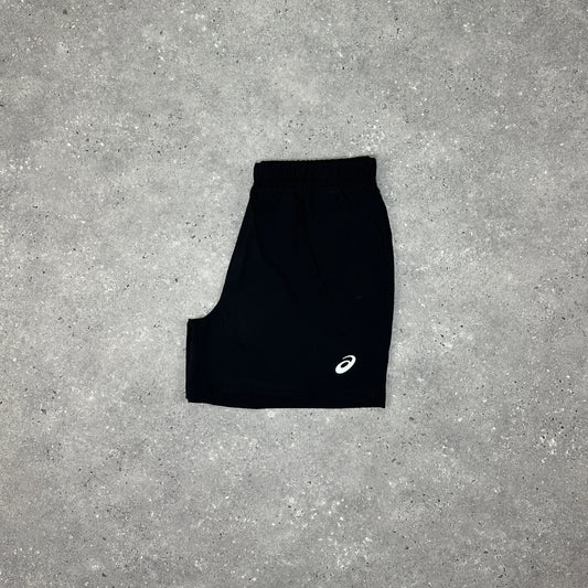 Asics Black 5 Inch Run Shorts ( WITH POCKETS )