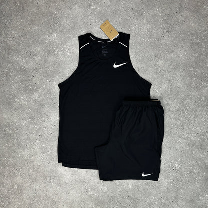 Nike Black 1.0 Miler Vest Set