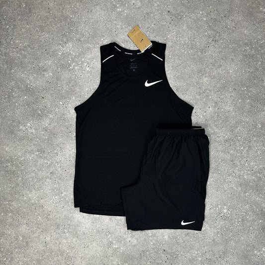 Nike Black 1.0 Miler Vest Set