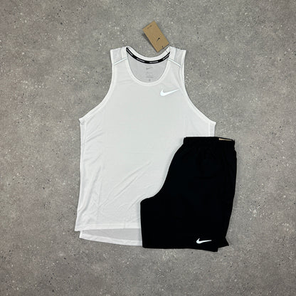 Nike White 1.0 Miler Vest Set