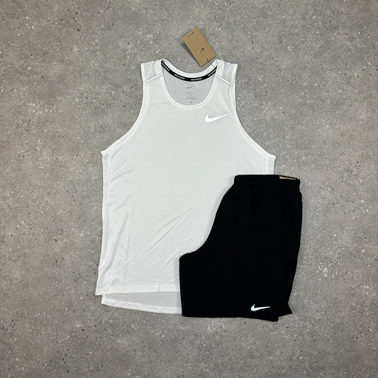 Nike White 1.0 Miler Vest Set
