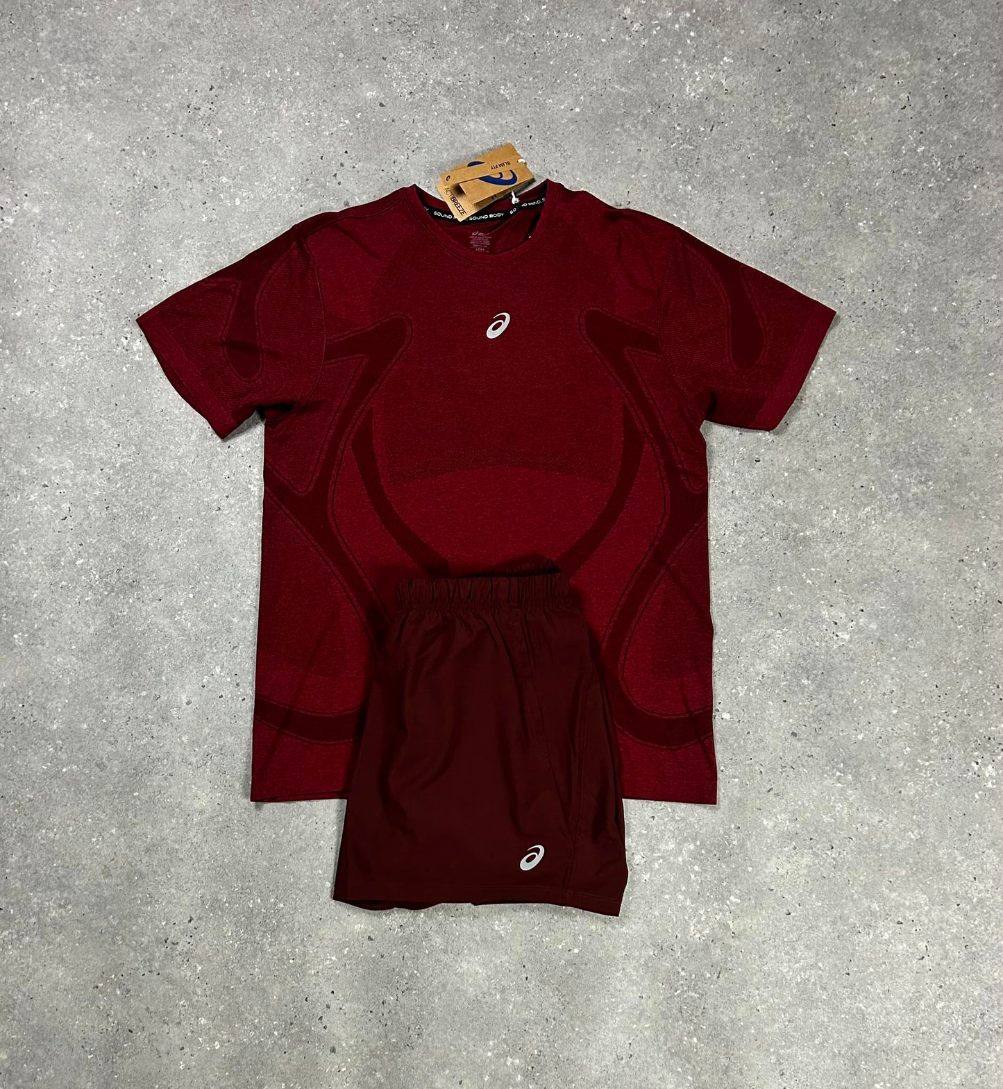 Asics Burgandy Seamless T-Shirt & Short set